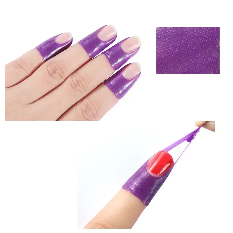 10pcs U-shape Spill-proof Anti-overflow Nail Polish Paint Varnish Peel Off Tape Finger Cover Nail Protector Stickers