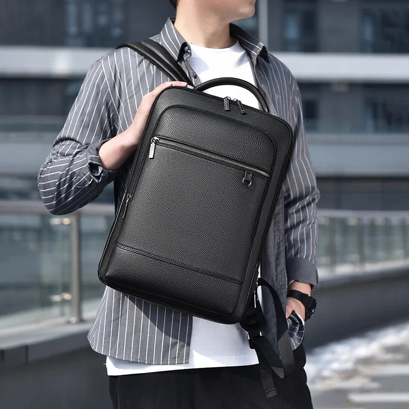 Aichashi BACK TO SCHOOL Executive Backpack Men PU Leather Satchel USB Charging Briefcase Office Travel Laptop Office Business Shoulder Back Pack Male