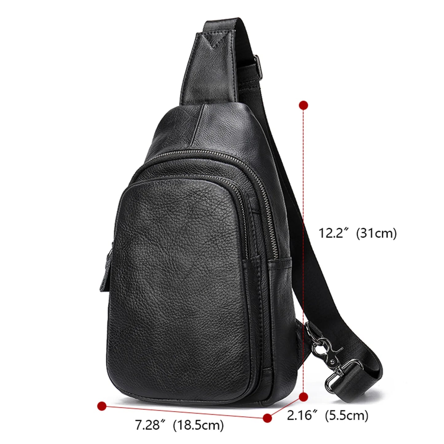 Aichashi Summer New Arrivals Men Chest Bag Genuine Leather Soft Cowhide Leather Chest Pack Crossbody Male Bags Black Coffee Sling Bag