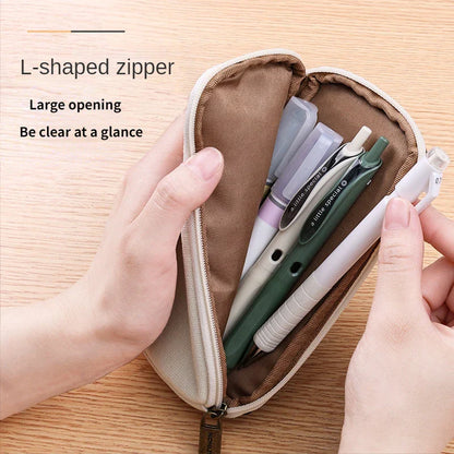 Aichashi Japan Kokuyo Pencil Case Series Double-sided Magnetic Canvas Stationery Case Convenient Carrying Storage Pencil Bag