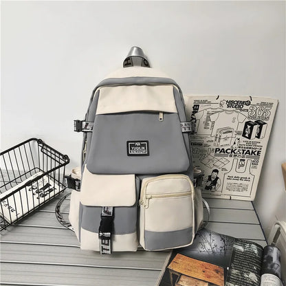 Aichashi BACK TO SCHOOL Korean Schoolbag Female Student Backpack Large Capacity Fashion Boy Backpack Computer Bag Femal School Backpack  School Bags