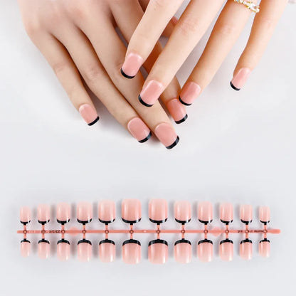 24Pcs/bag French False Nails Frosted Press on Fake Nail Tips Full Cover Artificial Fingernails Ballet Detachable