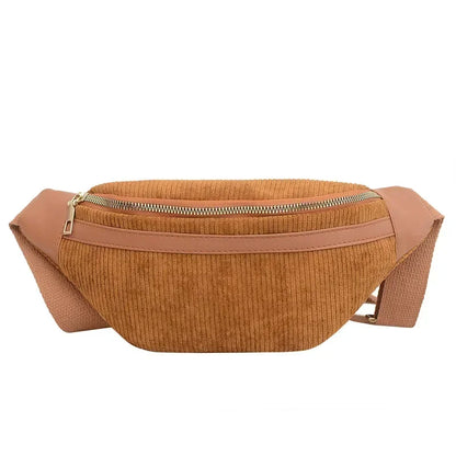 Aichashi Corduroy Women's Waist Bag Small Canvas Ladies Shoulder Crossbody Bags for Women 2024 Fanny Pack Fashion Phone Female Chest Bag