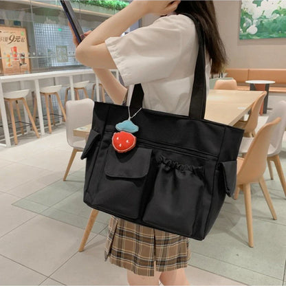 Aichashi BACK TO SCHOOL Bag Women Messenger Bag Preppy Student Book Bag Nylon Shoulder Bag Commuter Handbag Women