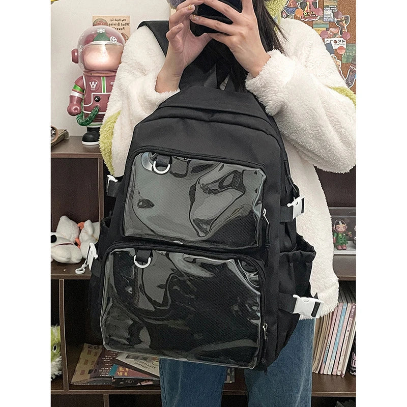 Aichashi BACK TO SCHOOL Japanese Kawaii Itabag Women New 2024 Transparent Backpack Women Large Capacity Ita Backpack School Bags For College Student JK