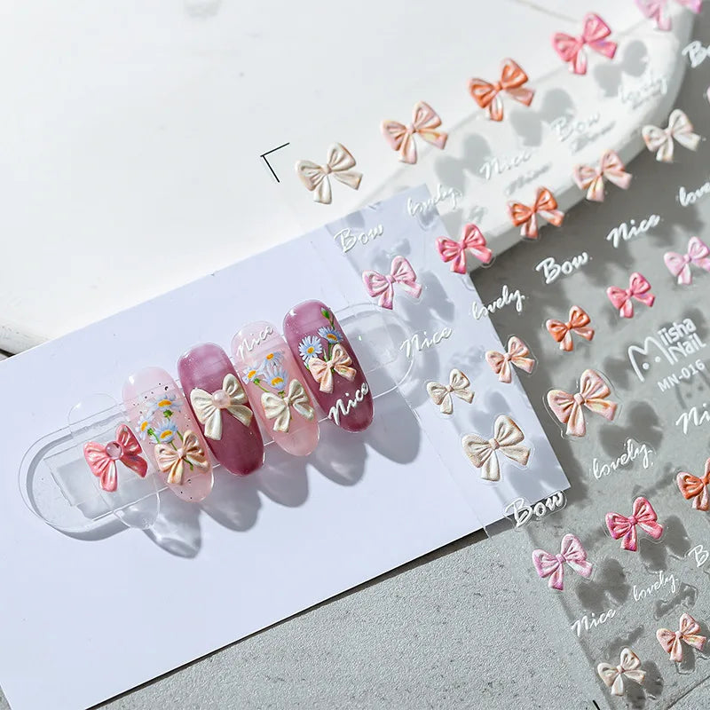 Beautiful White Pearl Line Chain Nail Stickers Japanese 3D Nail Art Design Decoration Decals DIY Manicure High Quality