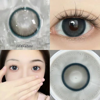 aichashi -1 Pair Yearly Use Blue Natural Contact Lenses for Eyes Beauty Color Spectacle Lens Comestic Pupil Color Lens Eyes 14.5mm