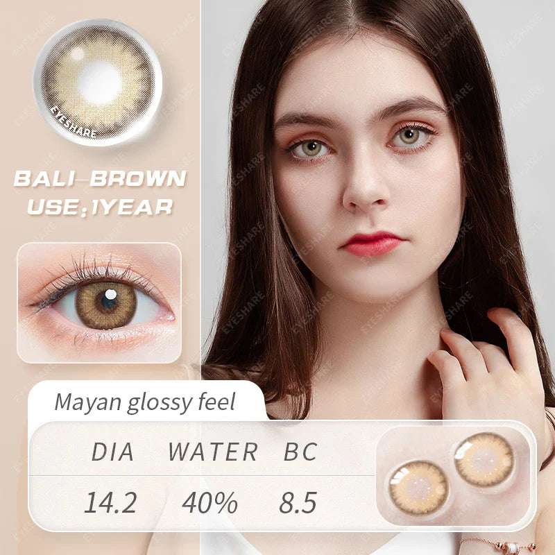 Aichashi Contact Lenses 1 Pair Color Contact Lens for Eyes Blue Gray Colored Contact Lens Eye Beautiful Pupil Yearly Use