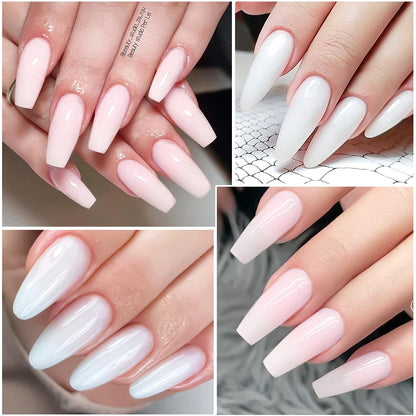 4Pcs/Set 7ml Quick Extension Gel Nail Polish Semi Permanent Nude White Pink Finger Extension Nail Art Varinish