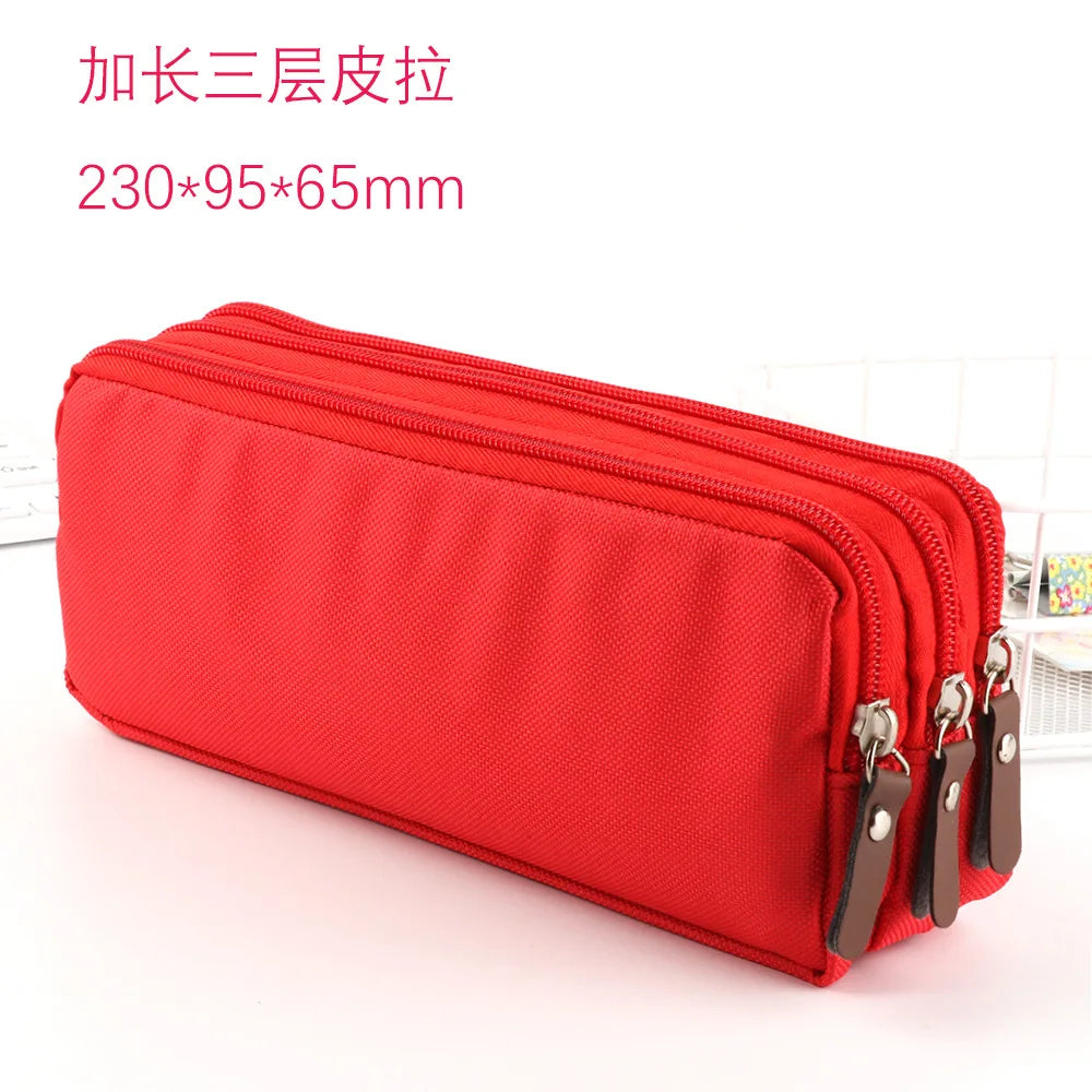 Aichashi BACK TO SCHOOL 3 Zippers Pencil Case School Supplies Trousse Scolaire Korean Stationery Large Capacity Pencil Pouch Estuche Kalemlik Pencilcase