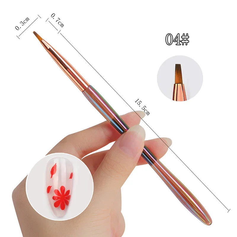 Colorful Nails Brush Nails For DIY Design Hulu Handle Pull Wire Pen Phototherapy Color Drawing Pen Nail Supplies Professionals