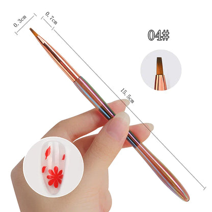 Colorful Nails Brush Nails For DIY Design Hulu Handle Pull Wire Pen Phototherapy Color Drawing Pen Nail Supplies Professionals