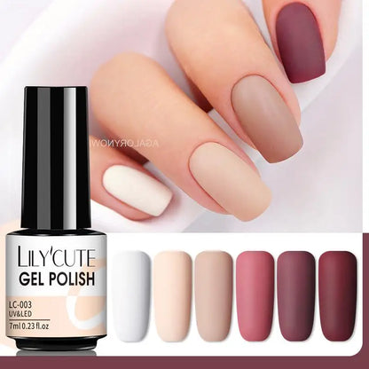 Aichashi 7ML Gel Nail Polish Vernis Semi-Permanent Nude Nail Polish For Nails Soak Off UV LED Gel DIY Nail Art Gel Varnishes