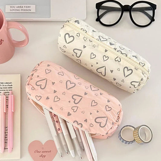 Aichashi BACK TO SCHOOL Love Pencil Case School Supplies Pencilcase Estuche Escolar Soft Trousse Scolaire Large Capacity Pen Case Kalemlik Pencil Pouch