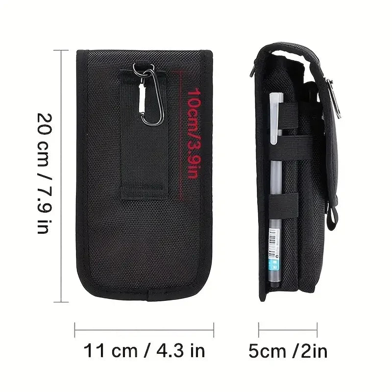 Aichashi Flip Phone Bag With Three Compartments For Casual Pen Insertion And Waist Hanging Men's Belt Loop Pouch Large Capacity Wallet