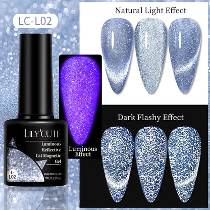 Aichashi 7ML Aurora Cat Magnetic Gel Nail Polish Nail Art Sparkle Glitter Gel Varnis Semi Permanent Soak Off  UV Gel Varnishes