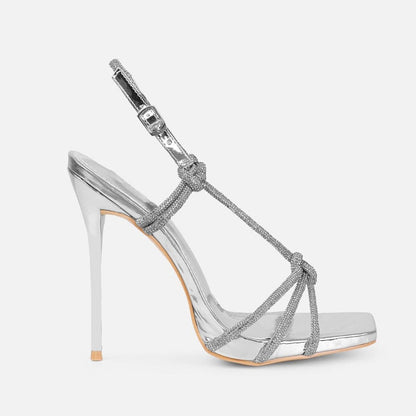 Aichashi New Sexy Buckle Strap Woman Sandals Street Style Stripper Prom Stiletto High Heels Shoes