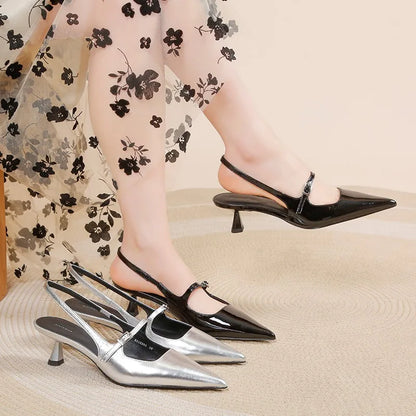 aichashi Mujer Sexy Thin Heels Party Women's Pumps Summer Women Shoes Pointed Toe Fashion High Heel Comfortable Shallow Shoes Silver