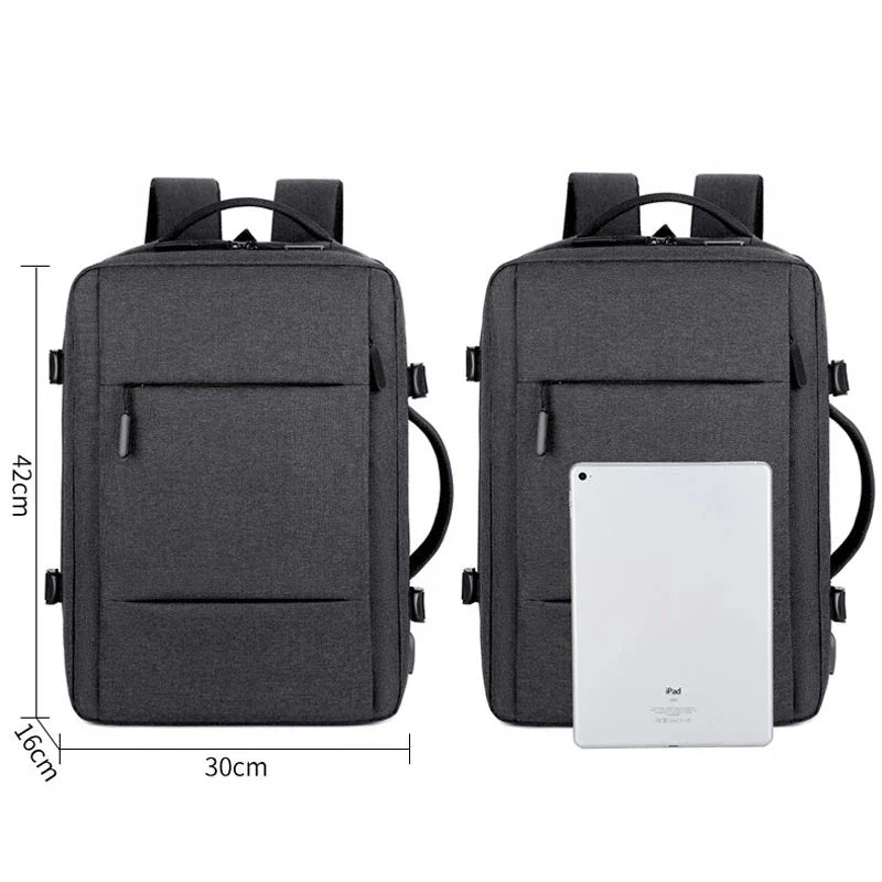 Aichashi Men Large Capacity Backpack USB Charging Male Laptop Bagpack Waterproof Business Travel Back Pack Luggage Bag Mochila