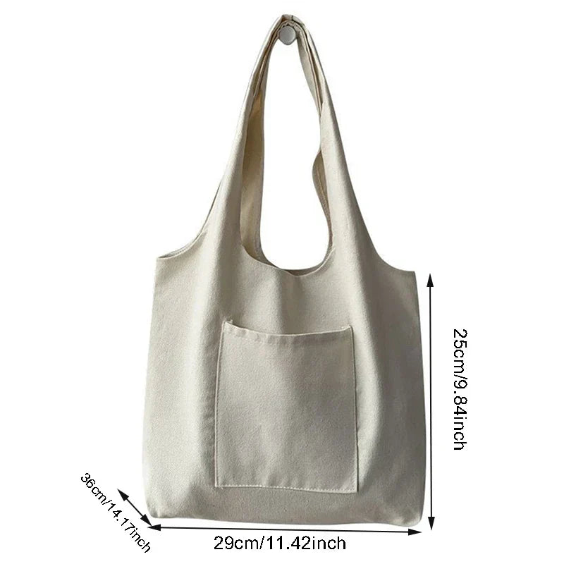 Aichashi Canvas Bag for Women Shopper Handbags Environmental Storage Reusable Canvas Shoulder Tote Bag School Bags Girl Christmas Gift