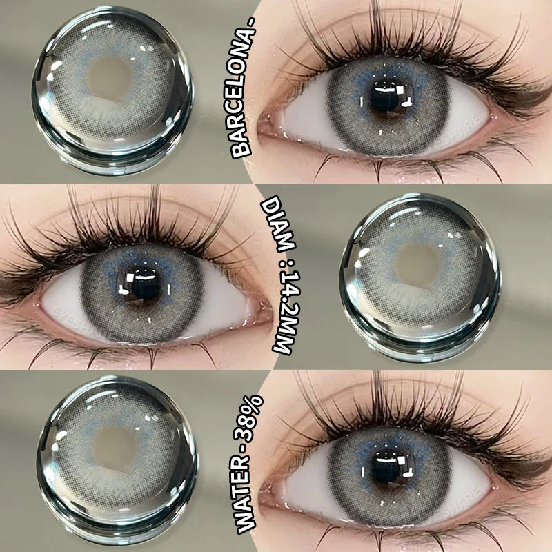 Aichashi New Fashion Color Contact Lenses Natural Brown Contact Blue Lenses Gray Pupils Cosmetic Colored Lens Green Eye Lenses