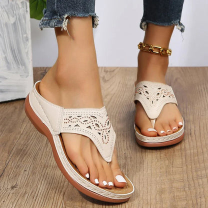 Aichashi Clip Toe Wedge Sandals Women 2024 Summer Thick Platform Beach Sandals Woman Plus Size 44 Low Heels Gladiator Sandalias De Mujer