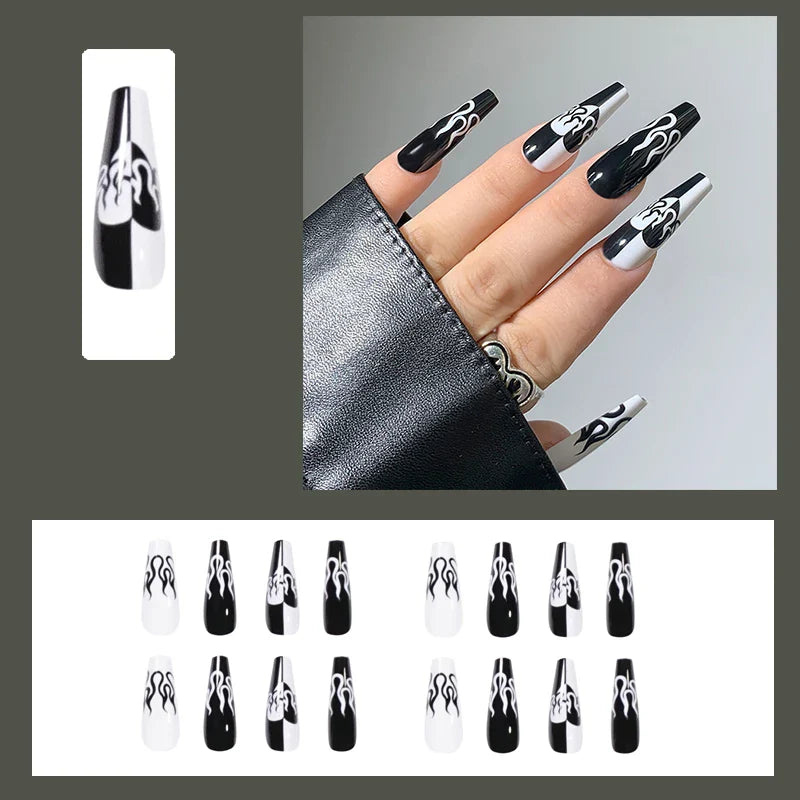 24pcs False Nails Nude Gradient Nail Patch Rhinestone Inlaid Press On Nails Removable Long Paragraph Fashion Manicure nail tips