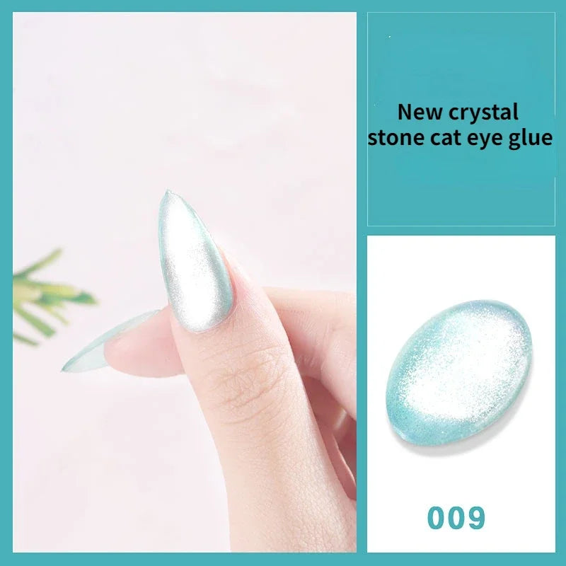 Aichashi Laser Rainbow Cat Eye Gel Magnetic Nails Polish Reflective Sparkling Glitter Gel Can Be Use on Any Color Nail Accesorios