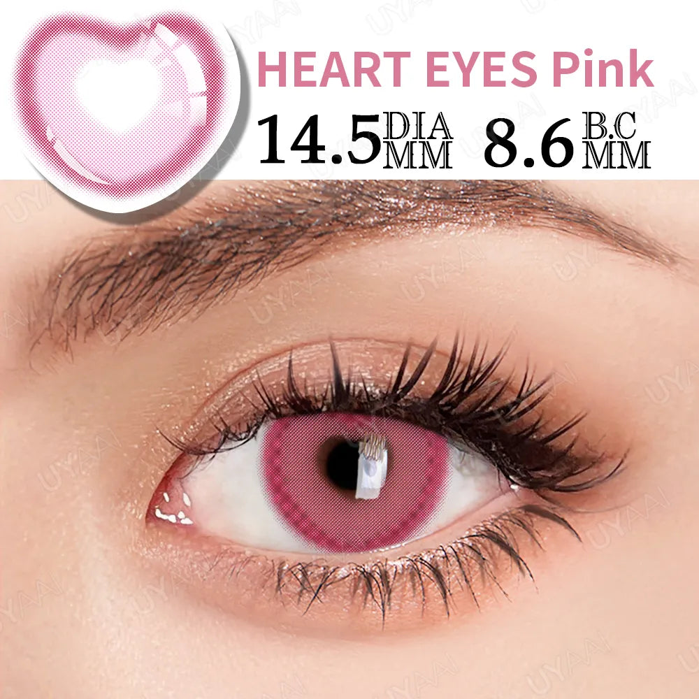 1 Pair Korean Fashion Lenses Pink Cosplay Anime Lenses Color Contact Lenses for Eyes Cosmetics Colored Lenses Red Lenses