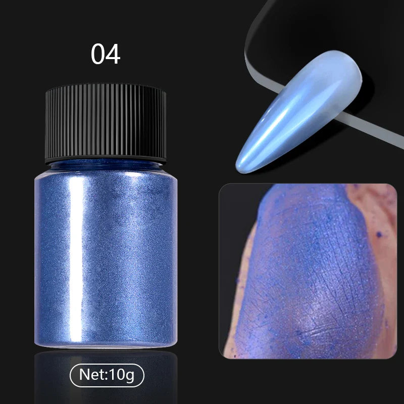 Aichashi Gradient Powder Pigment Pearl Rubbing on Nail Art Glitter Dust Aurora On Manicure Decoration Mirror Rubbing Neon Dust