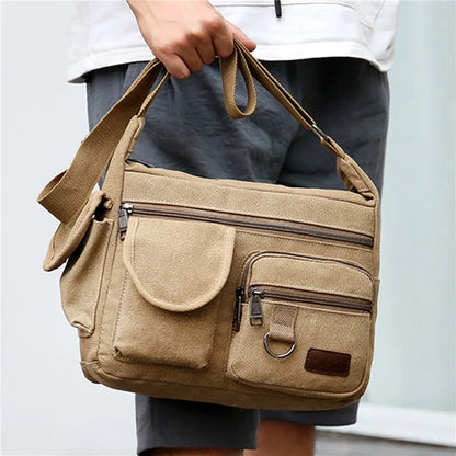 Aichashi Men Canvas Shoulder Bags Casual Tote Travel Men's Crossbody Bag Luxury Messenger Bags Fashion High Quality Handbag