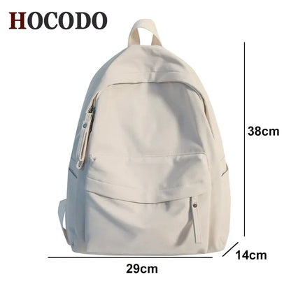 aichashi Simple Solid Color Backpack Women Waterproof Nylon School Bags For Teenager Girls Bookbag Lady Travel Backbag Shoulder Bag