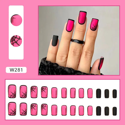 24Pcs/Set Medium Long French Wear False Nails Art Blue Wave Press on Acrylic Nail Tips Hot Fake Nails Collection Stick on Nails