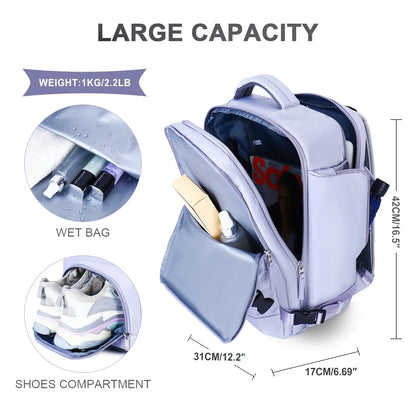 Aichashi BACK TO SCHOOL Women Travel Backpack Airplane Large Capacity Multi-Function Luggage Lightweight Waterproof Women's Casual Bag Notebook Bagpacks