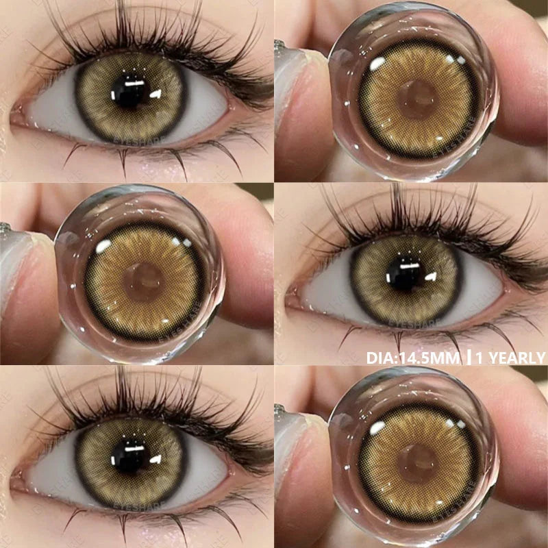 Colored Contact Lenses 1pair Natural Eye Lens Blue Eye Lenses Brown Lenses Gray Pupils Yearly Cosmetic Green Contacts