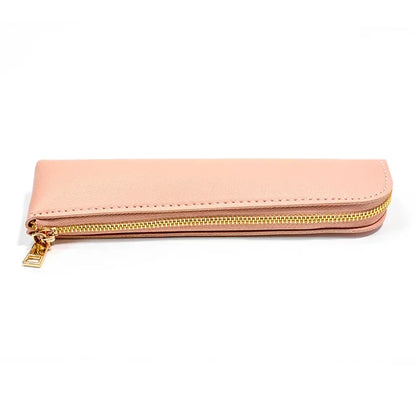 Aichashi BACK TO SCHOOL 1PC PU Leather Small Pen Bag Mini Pen Sleeve Zipper Pencil Pouch Stationery Fountain Pen Holder Case Student School Supplies