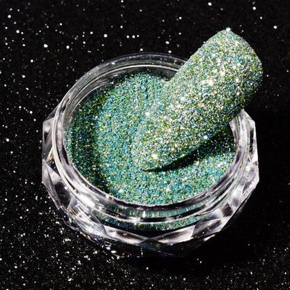 1Box Unicorn Holographic Nail Powder Silver Glitter Metallic Rub Dust Mirror Pigment Extra Fine Shiny Chrome For DIY Manicure*Y*