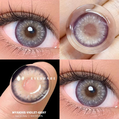 Aichashi 1 Pair NEW Colored Contact Lenses Green Eye Lenses Natural Brown Lens Fast Delivery Green Eye Lens Yearly Contacts Lens