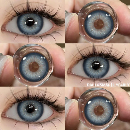 Aichashi 1pair Natural Color Contact Lenses for Eyes Gray Pupils Lens Blue Lenses Beautiful Pupil Yearly Makeup Green Eye Lenses