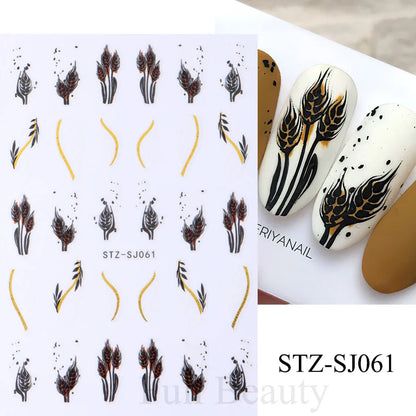 Aichashi Acrylic Flowers Nails Art Stickers White Floral Petal Leaf Sliders For Nails Wedding Design Manicure Decoration