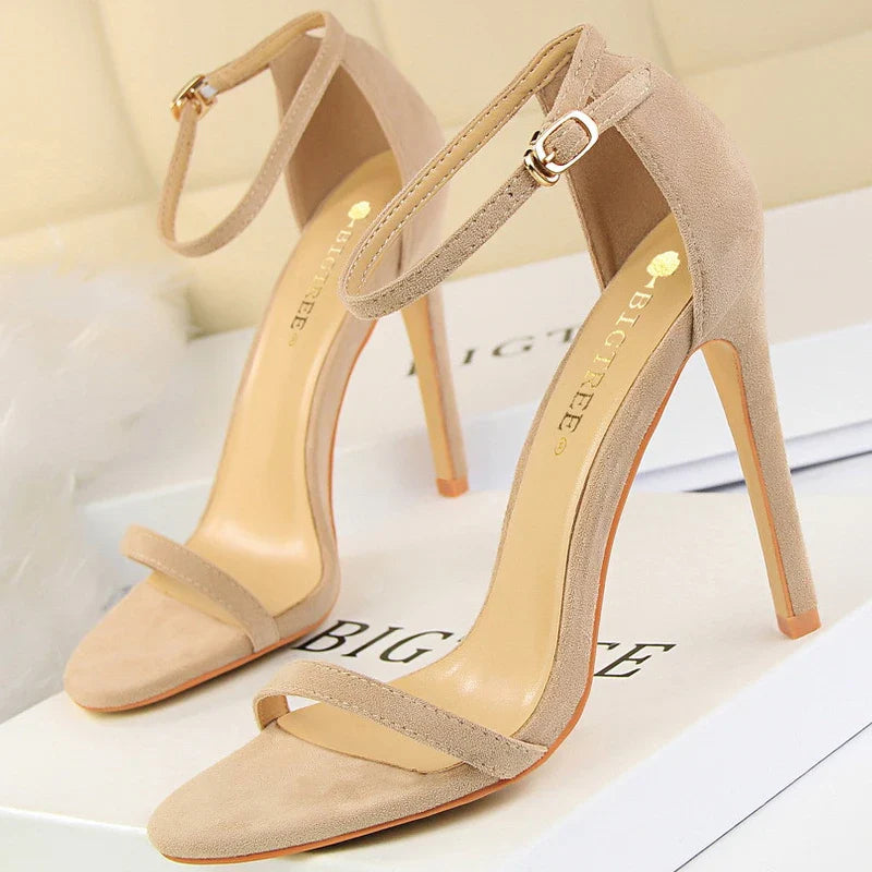 aichashi  -  Shoes New Suede Women Sandals Stiletto Heels 11cm 8 Cm Women High Heels Fashion Summer Sandals Women Pumps Kitten Heels