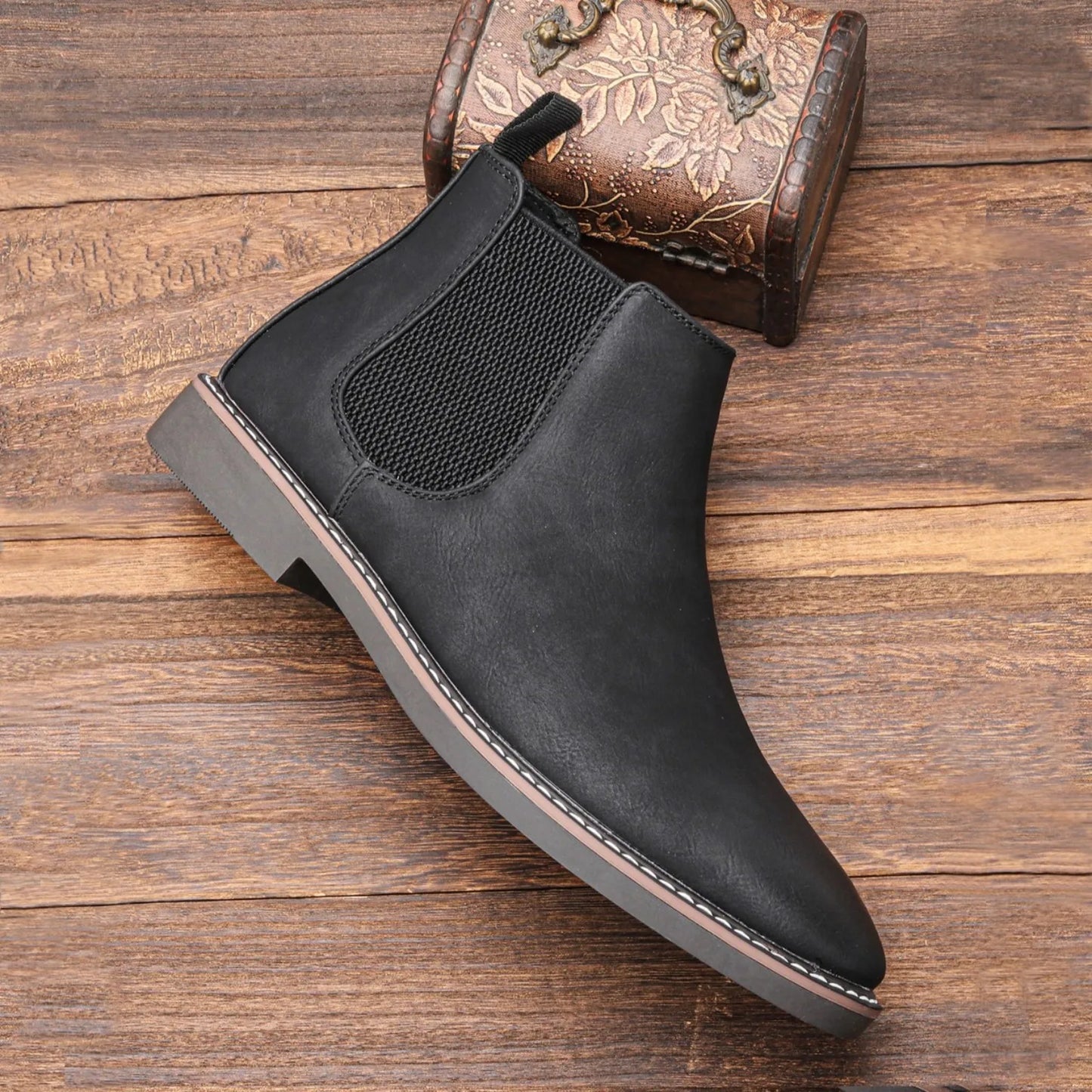 Aichashi 40-46 Men Boots Brand Comfortable Fashion Chelsea Boots