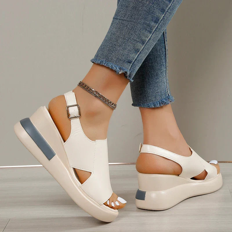 Aichashi Designs New Summer Wedge Platform Sandals Fashion Retro Roman Beach Shoes Ladies Casual Open Toe Soft and Comfortable