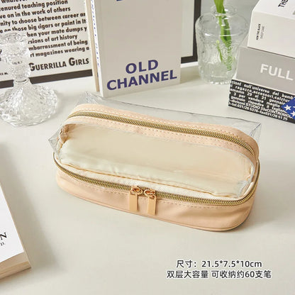 Aichashi BACK TO SCHOOL Pencil Case Transparent School Supplies Pencilcase Large Capacity Pencil Box Estuches Escolares Kawaii Stationery Pencil Cases