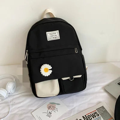 Aichashi BACK TO SCHOOL Small Backpacks for Women Flower Backpack Female School Bags Backpacks Nylon Book Bag Trendy Travel Bag Mochilas Para Mujer New