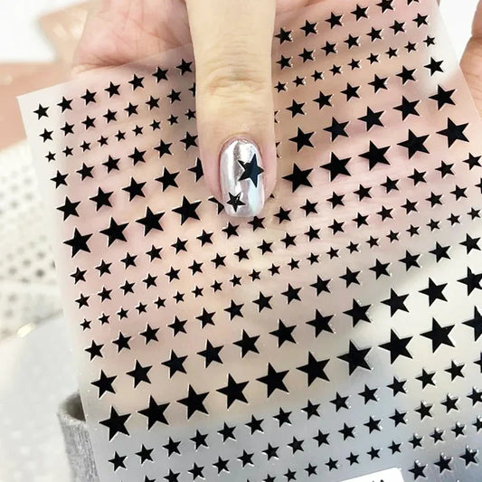 Aichashi Nail Art Sticker Y2K Satr Pentagram/Cross Stars Nail Design Self-Adhesive for Women Girls Luxury Manicure Decoration