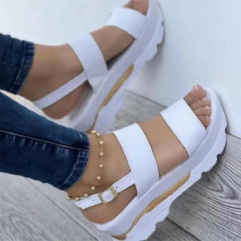 Aichashi Fashion Wedge Female Platform Buckle Strap Street Summer Outdoor Shoes Punk Beach Wedges Women Sandals Sandalias De Mujer