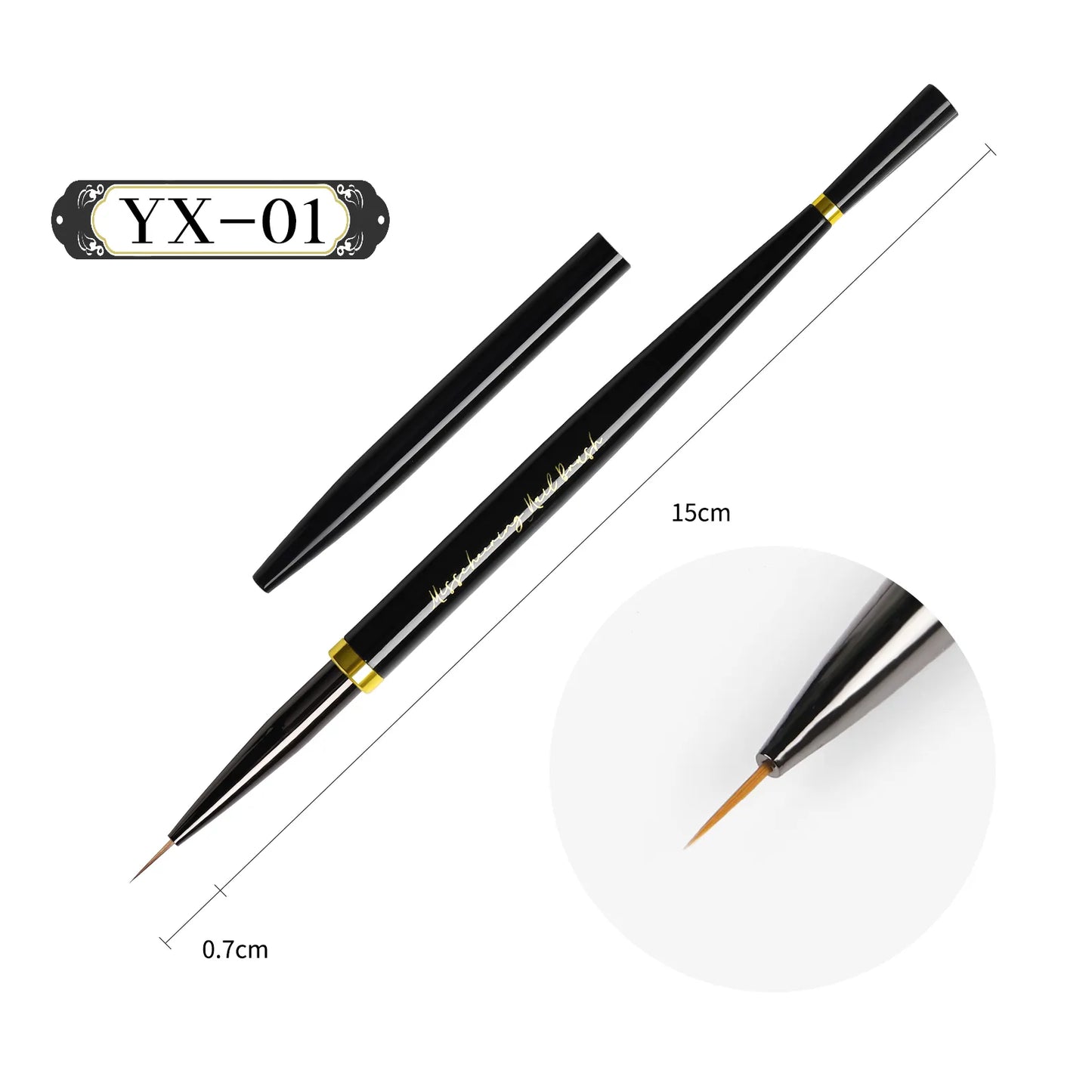 Black Nail Art Brush Gel Brush for Manicure Acrylic UV Gel Extension Pen Fish Nail Polish Painting Drawing Brush Nail Brush