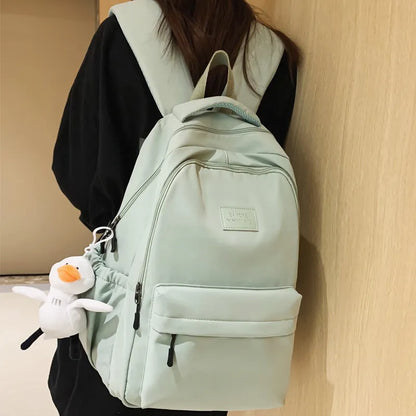 aichashi Waterproof Teenage Bookbag Nylon Rucksack Fashion Girl Backpack Women Shoulder Bag High School Schoolbag Black Mochila