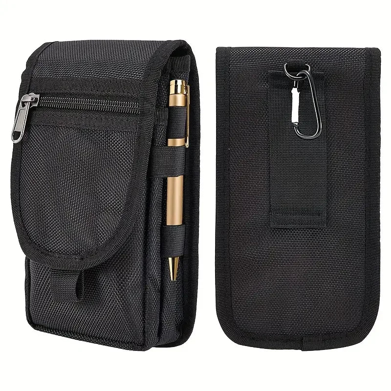 Aichashi Flip Phone Bag With Three Compartments For Casual Pen Insertion And Waist Hanging Men's Belt Loop Pouch Large Capacity Wallet